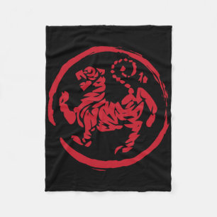 Calligraphy Martial Arts Year Tiger Symbol Karate Fleece Blanket
