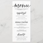 Calligraphy Menu Card<br><div class="desc">Inform your guests of what you're serving in style with a hand lettered menu by POPPYjack Shop. Customize your menu card by editing the food items,  font styles and more.</div>