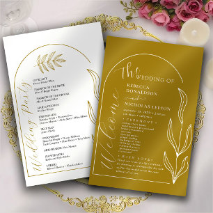 Calligraphy Minimal Text Script Wedding Program