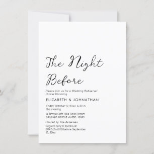 Calligraphy Minimal The Night Before Invitation