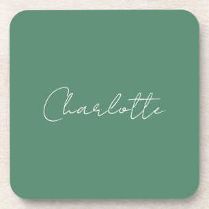 Calligraphy Minimalist Chic Custom Personal Edit Coaster