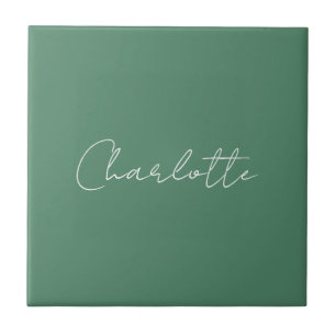 Calligraphy Minimalist Chic Custom Personal Edit Tile