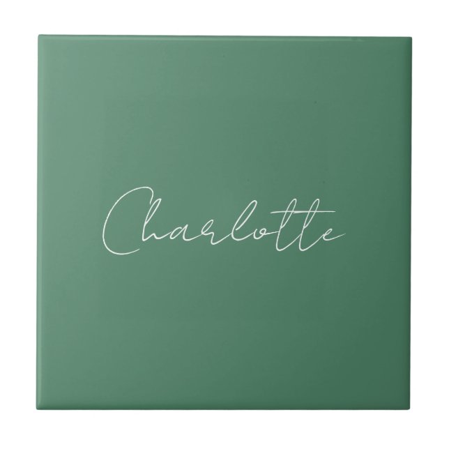 Calligraphy Minimalist Chic Custom Personal Edit Tile (Front)