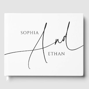 Calligraphy Minimalist Elegant Wedding Guest Book