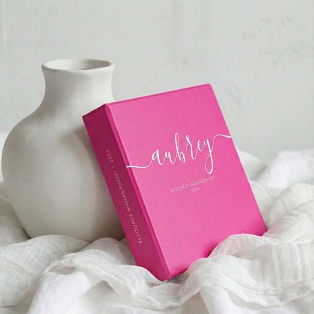 Calligraphy Minimalist Pink Girly Binder (Creator Uploaded)