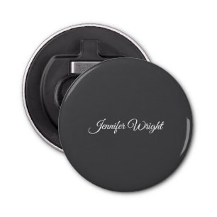 Calligraphy minimalist plain modern grey bottle opener