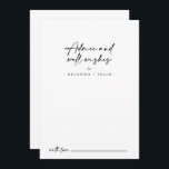 Calligraphy Modern Elegant Wedding Well Wishes  Advice Card<br><div class="desc">This calligraphy modern elegant wedding well wishes advice card is perfect for a rustic wedding. The simple and elegant design features classic and fancy script typography in black and white. These cards are perfect for a wedding, bridal shower, baby shower, graduation party & more. Personalize the cards with the names...</div>