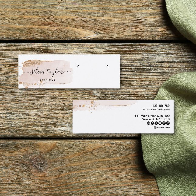 Calligraphy modern watercolor Earring display card (Calligraphy modern watercolor Earring display card)