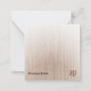 Calligraphy Monogram Custom Wood Look Old Vintage Card