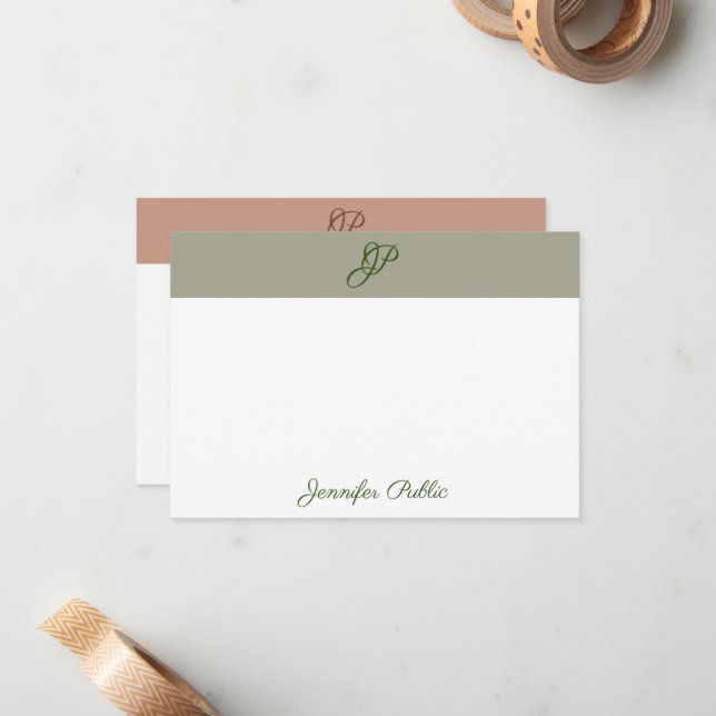 Calligraphy Monogram Name Elegant Colours Template (Front/Back In Situ)