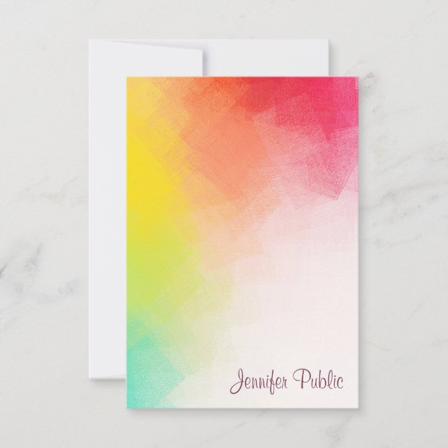 Calligraphy Monogram Rainbow Colours Template (Front)