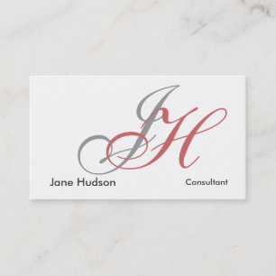 Calligraphy Monogram Simple Plain Business Card