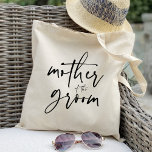 Calligraphy mother of the groom chic wedding favou tote bag<br><div class="desc">Check out 400 popular styles of wedding tote bags from the "Wedding Tote Bags" collection of our shop! Click “Edit Design” will allow you to customize further. You can change the font size, font colour and more! wedding tote bags, tote bags wedding, floral tote bags, rustic floral, rustic tote bags,...</div>