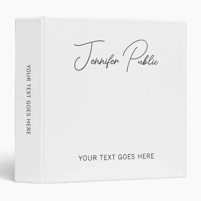 Calligraphy Name Add Script Text Logo Here Binder (Front/Spine)