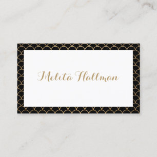 Calligraphy Name Art Deco Pattern Business Card
