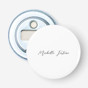 Calligraphy Name Elegant Plain Minimalist  Bottle Opener