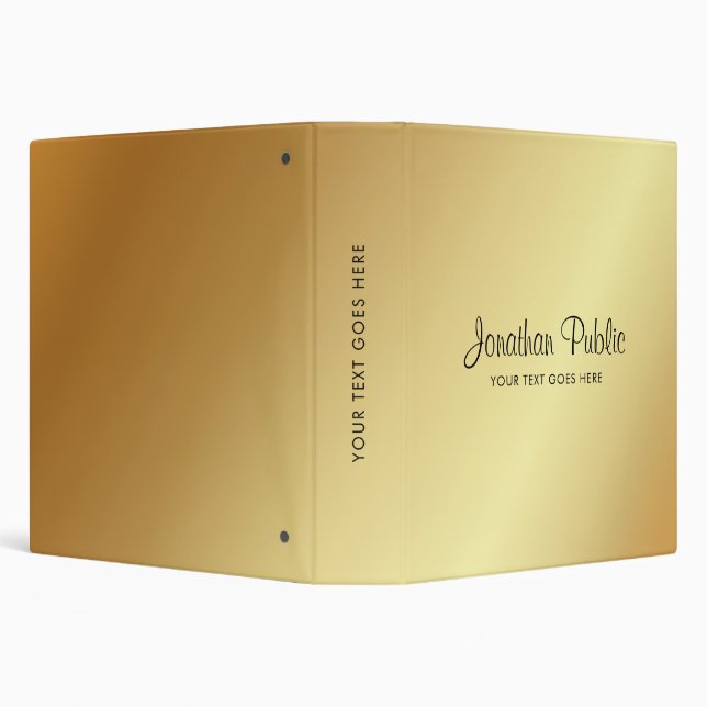 Calligraphy Name Modern Elegant Gold Luxury Binder (Background)