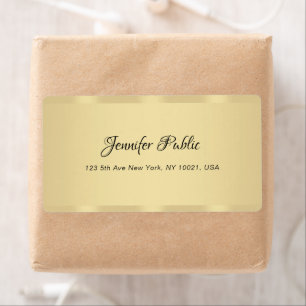 Calligraphy Name Modern Hand Script Faux Gold