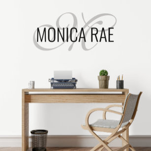 Calligraphy name Personalized Script  Initial   Wall Decal