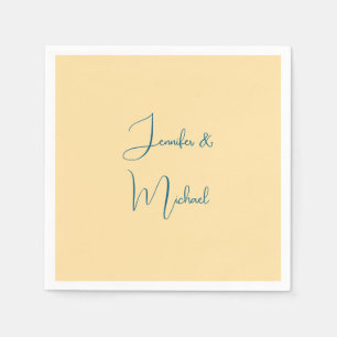 Calligraphy Names Elegant Plain Simple Beige Colou Napkin