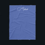 Calligraphy Names Template Medium Blue Small Fleece Blanket<br><div class="desc">Custom Trendy Create Your Own Template Upload Image Photo Add Calligraphy Script Name or Text Medium Blue & White Small Fleece Blanket.</div>