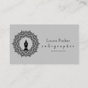 Calligraphy Nib Gold Freelance Floral Writer Business Card
