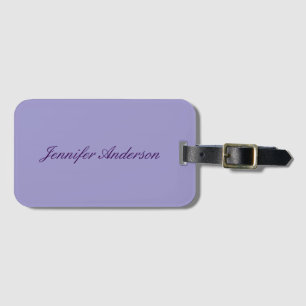 Calligraphy Pastel Pale Purple Personalized  Luggage Tag
