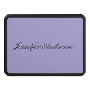 Calligraphy Pastel Pale Purple Personalized  Trailer Hitch Cover
