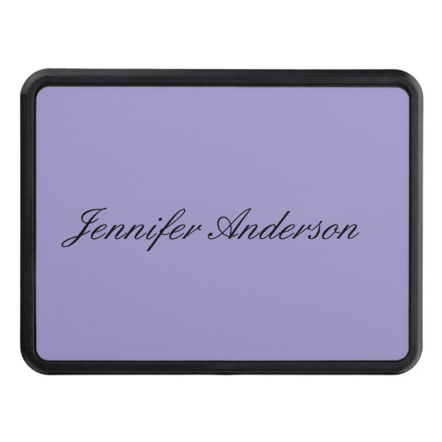 Calligraphy Pastel Pale Purple Personalized  Trailer Hitch Cover (Front)