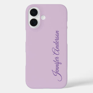 Calligraphy Pastel Thistle Pink Personalized Name iPhone 16 Case