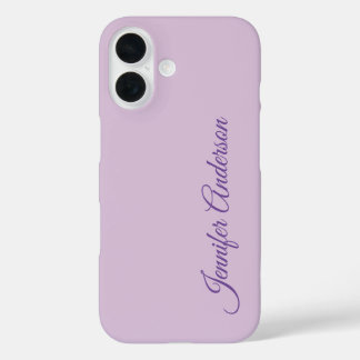 Calligraphy Pastel Thistle Pink Personalized Name iPhone 16 Case