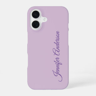 Calligraphy Pastel Thistle Pink Personalized Name iPhone 16 Case