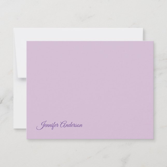Calligraphy Pastel Thistle Pink Personalized Name RSVP Card (Front)