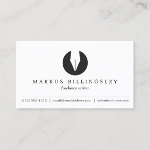 CALLIGRAPHY PEN NIB LOGO 3 for Authors or Writers Business Card