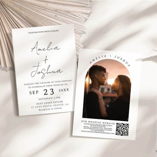 Calligraphy Photo Arch with QR code in Invitation (Creator Uploaded)