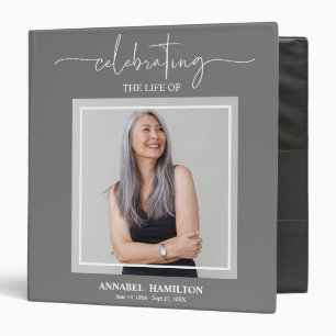 Calligraphy Photo Memorial Remembrance 3 Ring Bind Binder