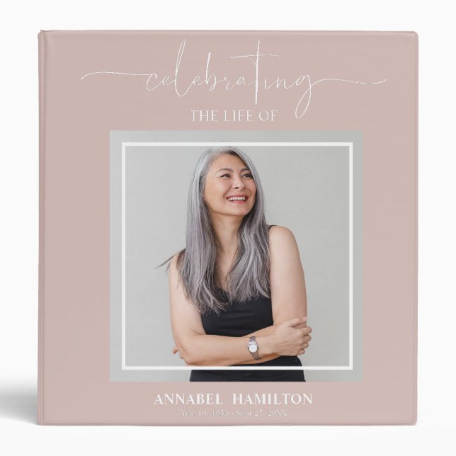 Calligraphy Photo Memorial Remembrance Binder (Front)