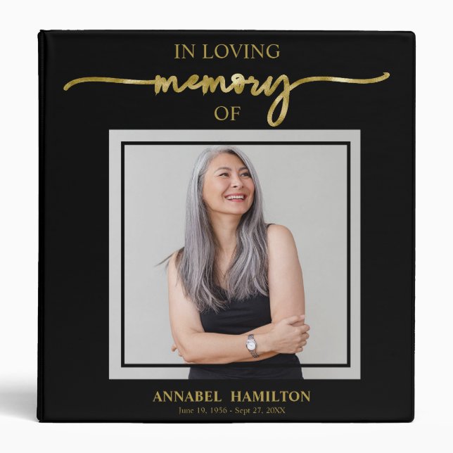 Calligraphy Photo Memorial Remembrance Books Binder (Front)