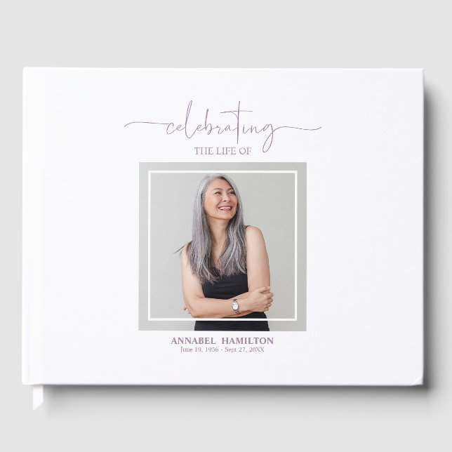 Calligraphy Photo Memorial Remembrance Guest Book (Front)