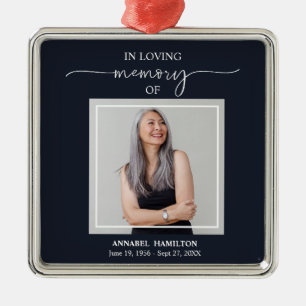 Calligraphy Photo Memorial Remembrance Metal Ornament