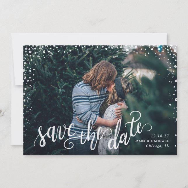 Calligraphy Photo Save the Date (Front)