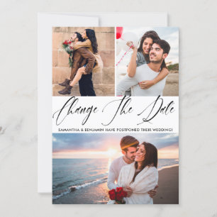 Calligraphy Photo Wedding Change The Date Save The Date