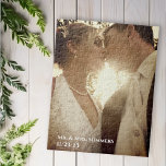 Calligraphy Photo Wedding Thank You Ombre  Jigsaw Puzzle<br><div class="desc">This design may be personalized in the area provided by changing the photo and/or text. Or it can be customized by clicking Personalize this Template and then choosing the click to customize further option and delete or change the colour of the background, add text, change the text colour or style,...</div>