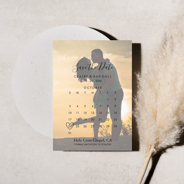 Calligraphy Photograph Save the Date Calendar (Creator Uploaded)