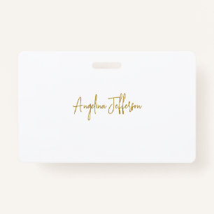 Calligraphy Professional Elegant Gold Color Badge