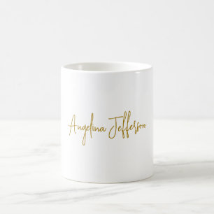 Calligraphy Professional Elegant Gold Color Coffee Mug
