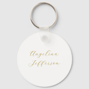 Calligraphy Professional Elegant Gold Color Keychain