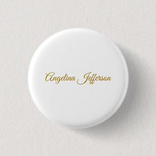 Calligraphy Professional Elegant Gold Colour 1 Inch Round Button