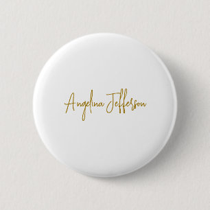 Calligraphy Professional Elegant Gold Colour 2 Inch Round Button
