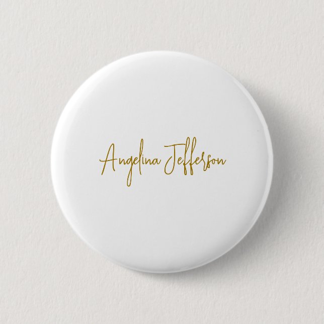 Calligraphy Professional Elegant Gold Colour 2 Inch Round Button (Front)